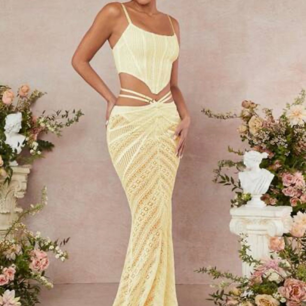 SHEIN Cream Lace Fabric